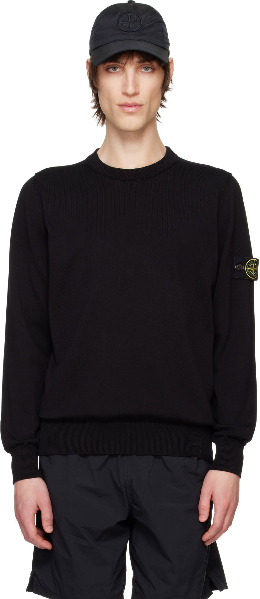 Cветр Stone Island Stone Island Organic Cotton Crewneck Sweater чорний | K1S15 5100053 S00B2