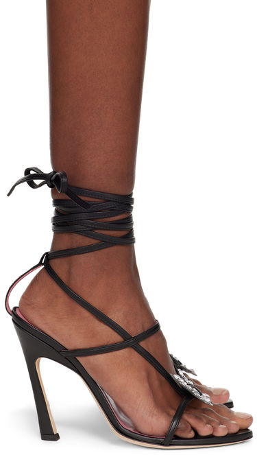Аксесуари Blumarine Blumarine Butterfly '105 Crystal-Embellished Heeled Sandals чорний | 6A4531PX50722222, 0