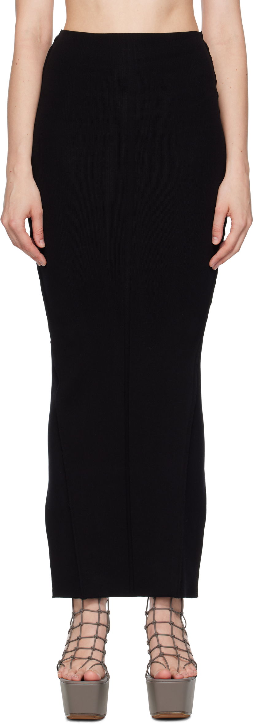 Спідниця Rick Owens Rick Owens Concordians Pillar Maxi Skirt чорний | RP02E4695 KST