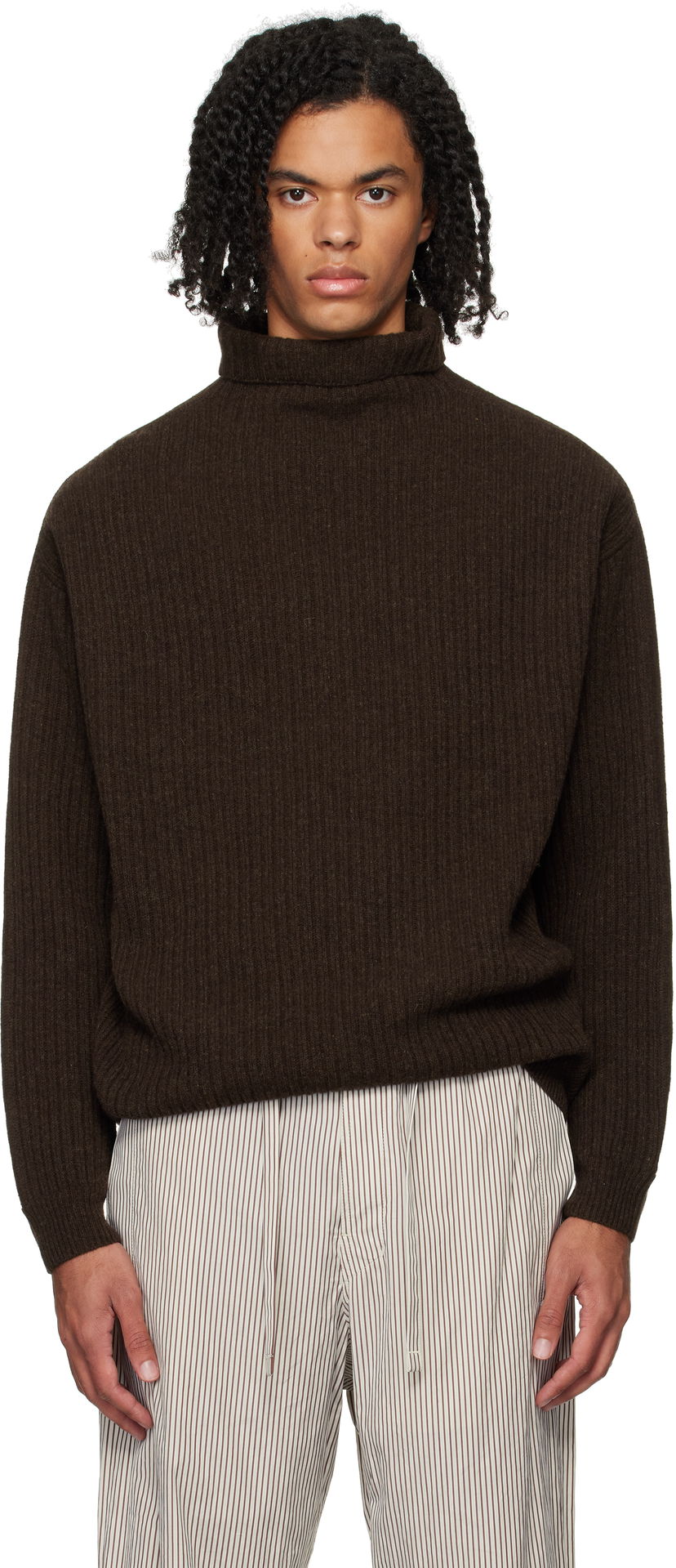 Cветр LEMAIRE Lemaire Felted Turtleneck Sweater Коричневий | TO1264 LK1027