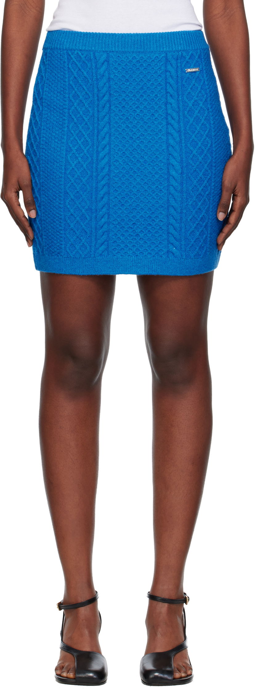 Спідниця JW Anderson Cable Knit Miniskirt Синій | KW1444-YN0446