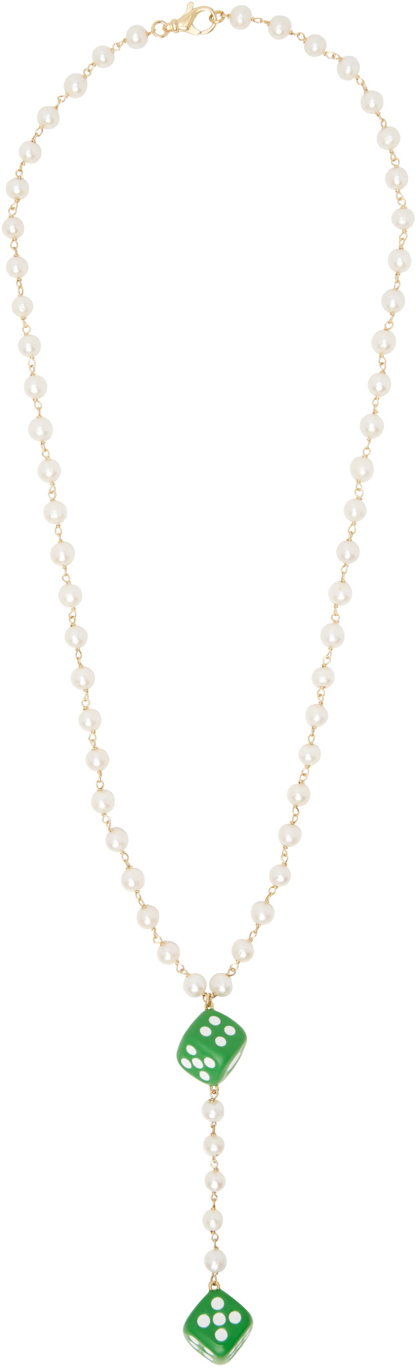 Кольє VEERT VEERT Pearl Dice Rosary Necklace Зелений | CA09PL