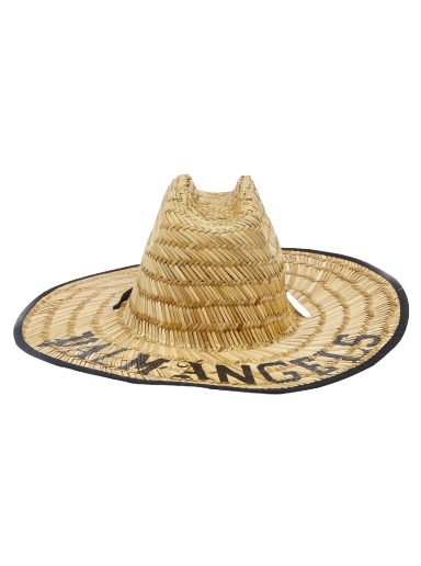 Капелюх Palm Angels Rafia Logo Bucket Hat бежевий | PWLA028S23MAT0016110