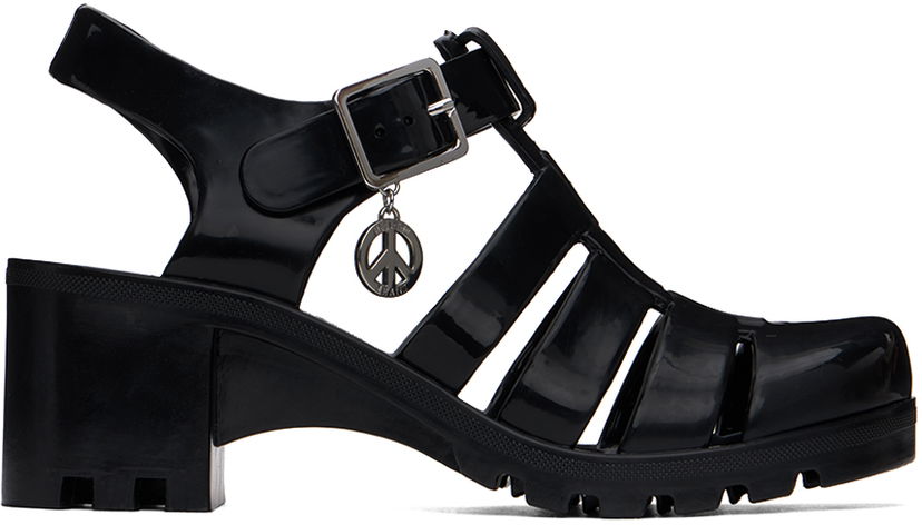 Джинси Moschino Moschino Jeans Jelly Heeled Sandals чорний | 3213 3289
