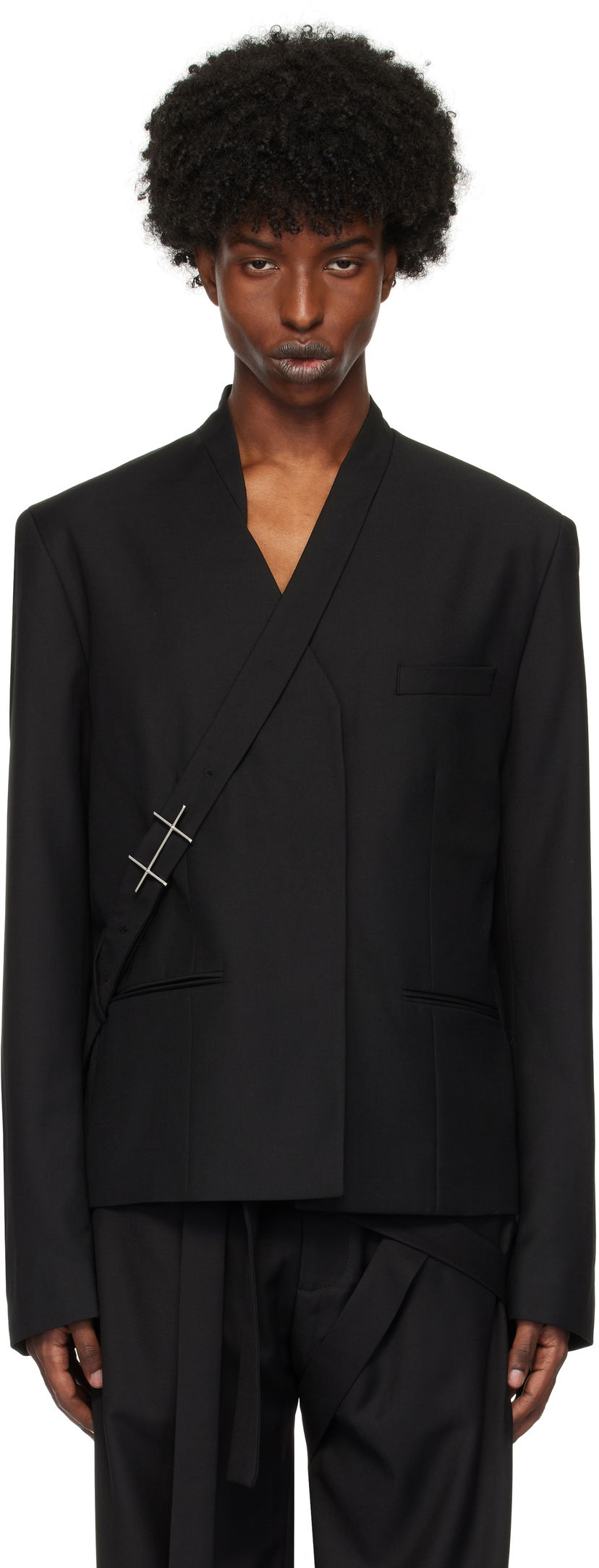 Жилет HELIOT EMIL Wrap Closure Blazer чорний | AW24_M_04_045_BLK01