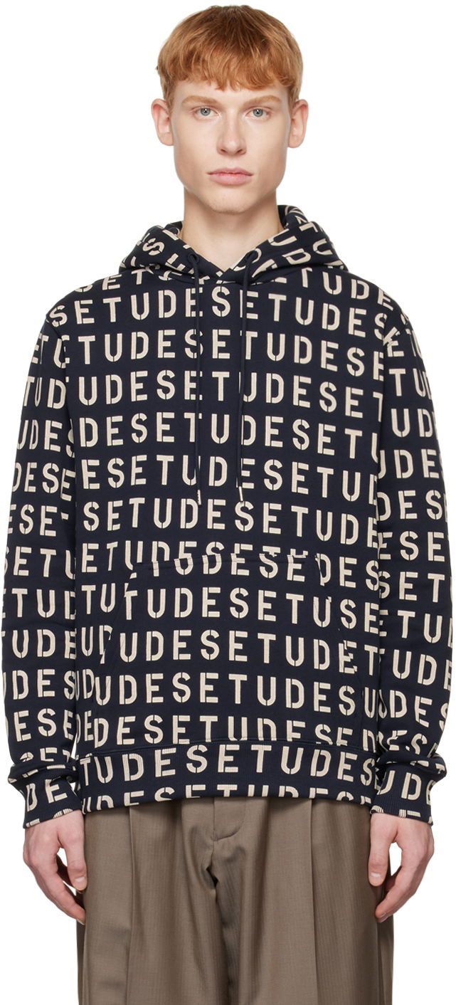 Світшоти Études Stencil Allover Print Hoodie Синій | H22MM264OC16DB