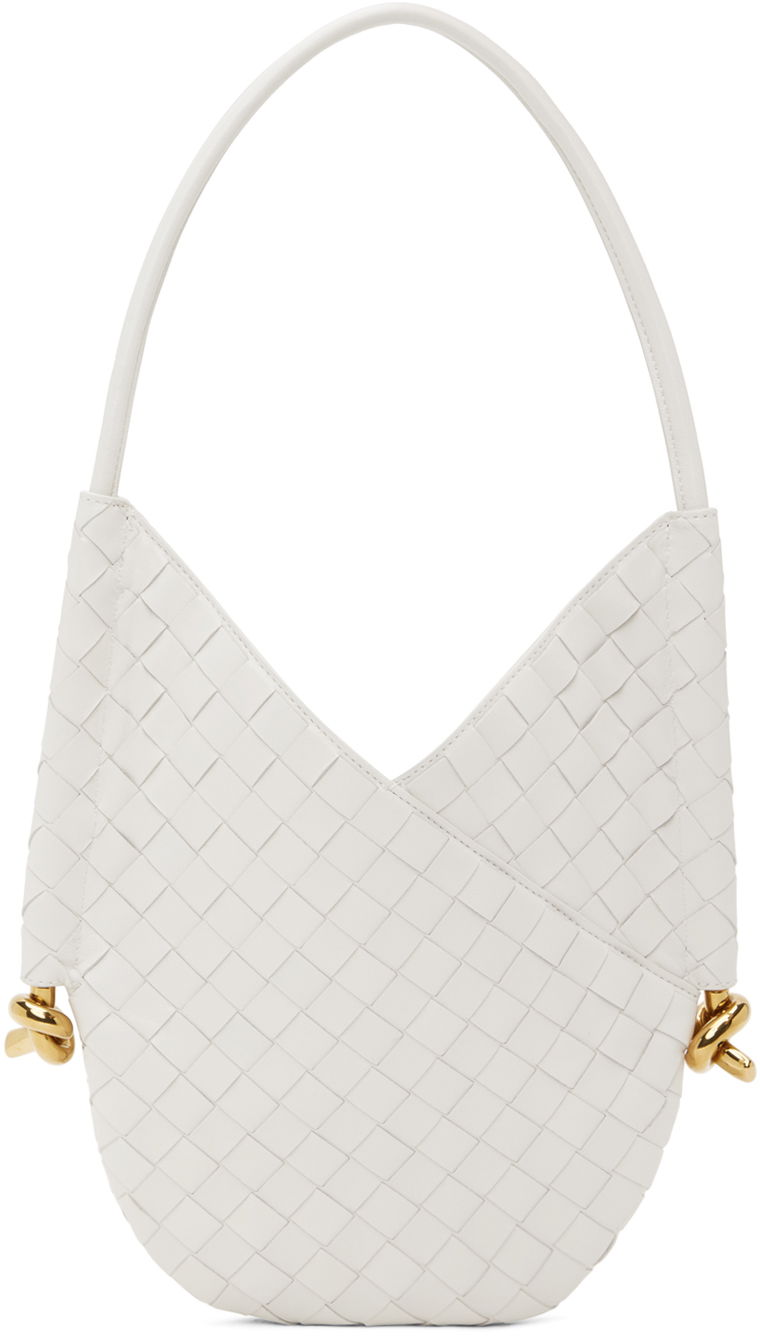 Сумочка Bottega Veneta Small Intrecciato Leather Shoulder Bag білий | 740898 VCPP1