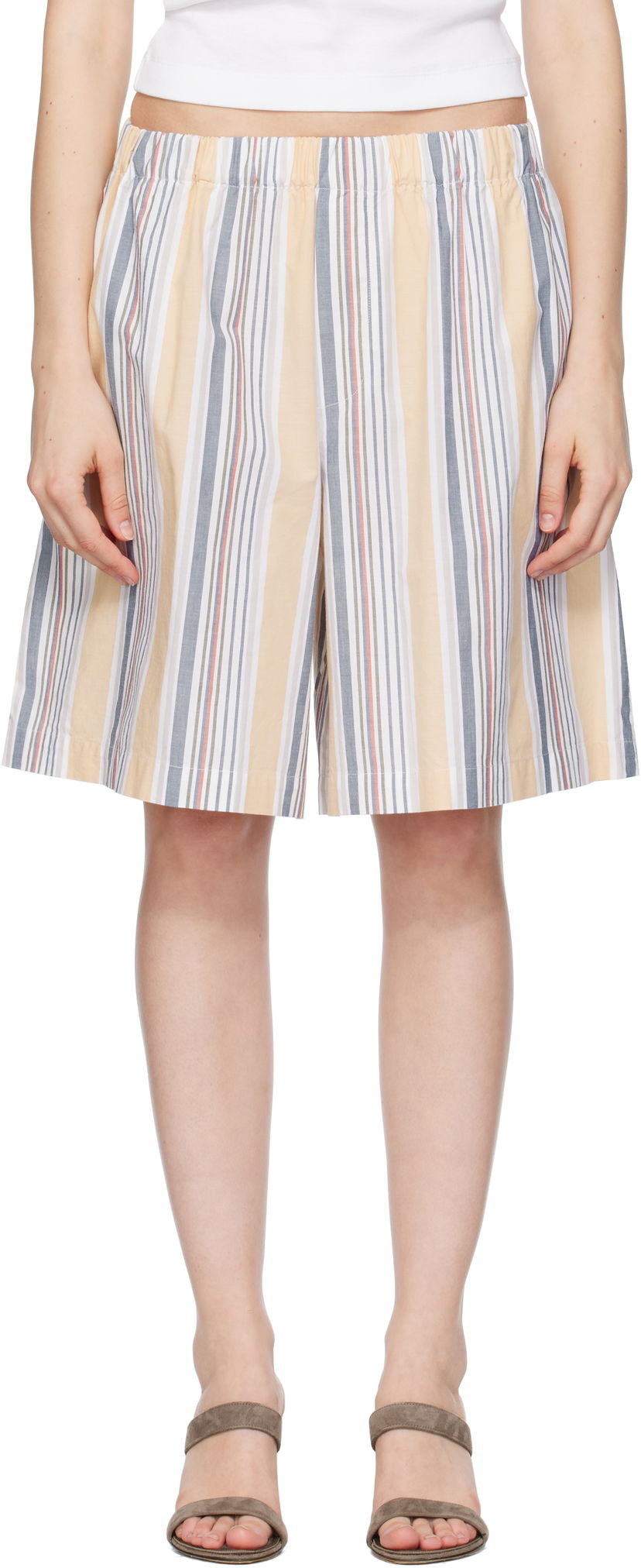 Шорти Baserange Baserange Stave Striped Casual Shorts Жовтий | SHST-PO-SU25