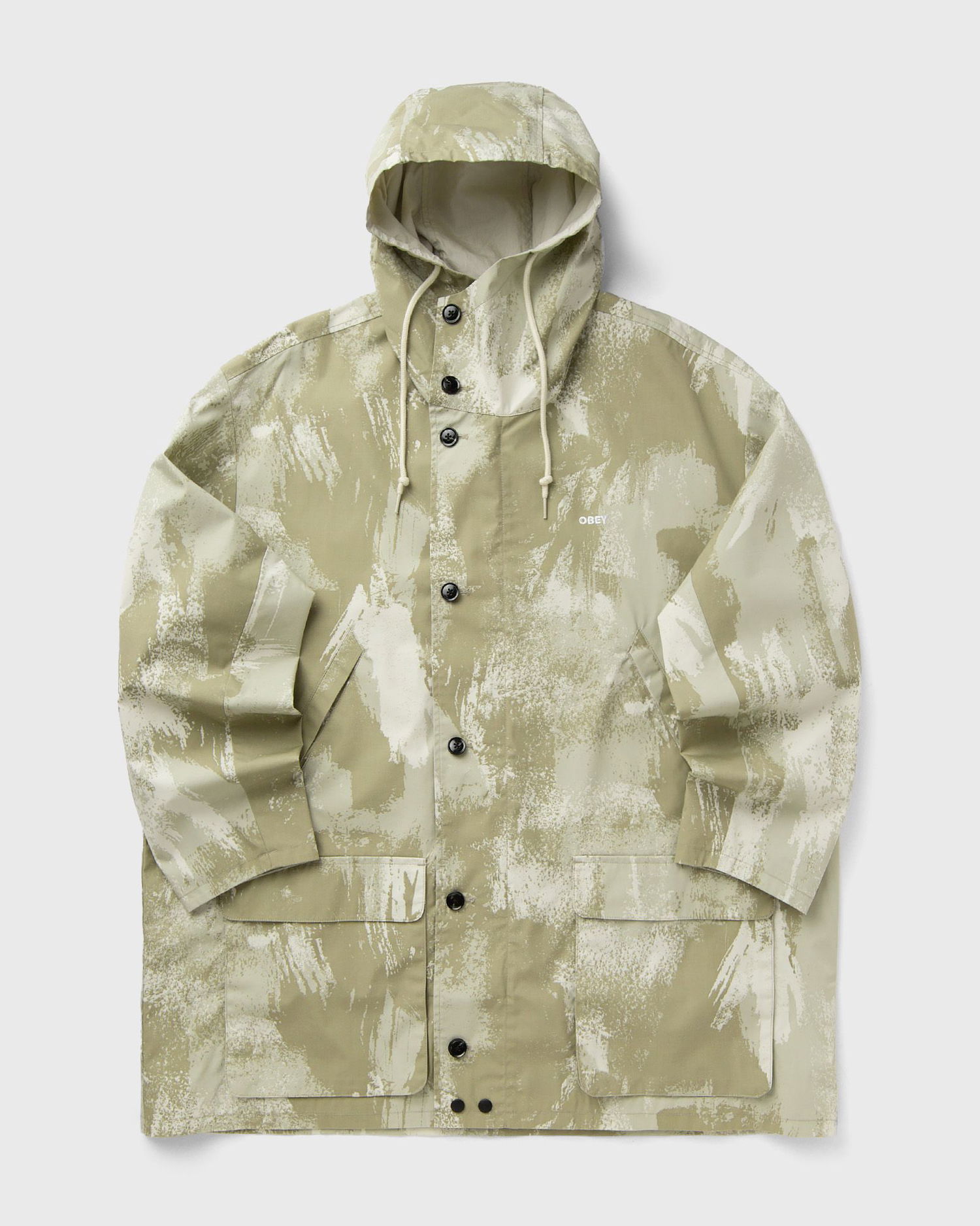 Парка OBEY Stanwood Brushstroke Pattern Hooded Button-Front Parka бежевий | 121800598-BCM, 0
