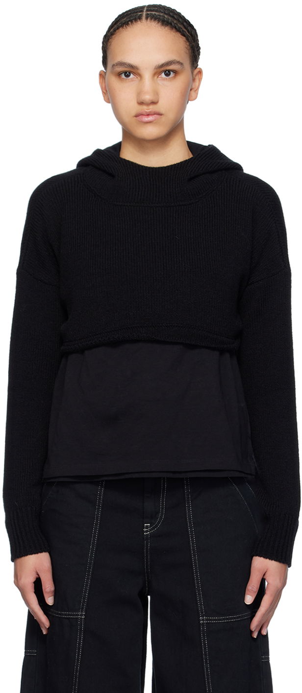 Світшоти Maison Margiela MM6 Cropped Hoodie чорний | S52GP0151 S18448