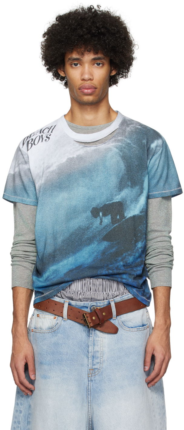 Футболка ERL ERL Beach Boys Graphic T-Shirt Синій | ERL08T011
