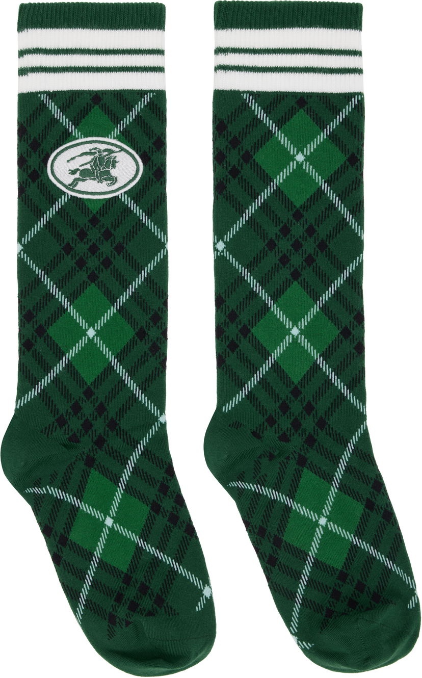 Шкарпетки Burberry Burberry Argyle Check Stretch Socks Зелений | 8113536