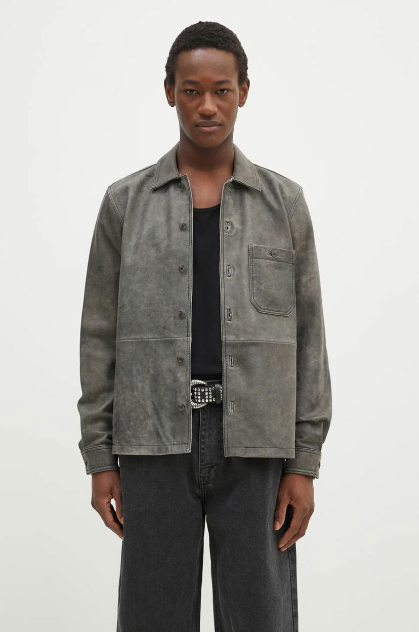 Сорочка Samsoe Samsoe Samsoe Samsoe Saruffo X C Leather Shirt Jacket Сірий | M24400053