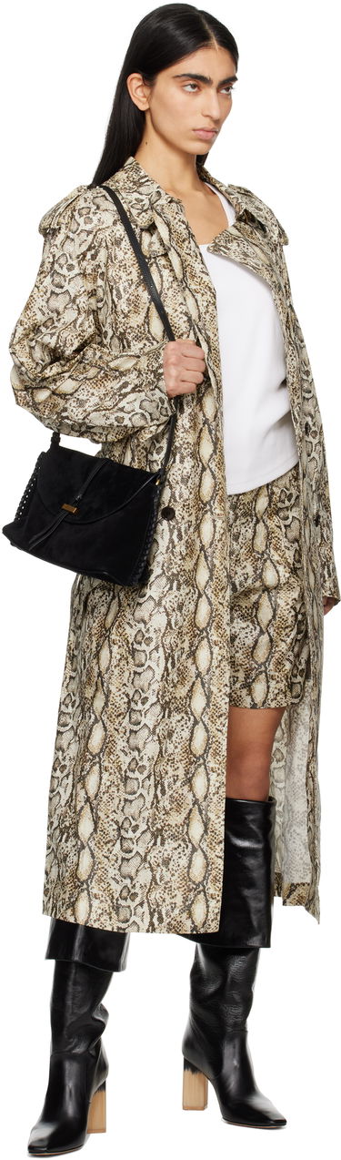 Шорти ISABEL MARANT Isabel Marant Felize Printed Leather Shorts бежевий | SH0213FA-C1C01I, 3