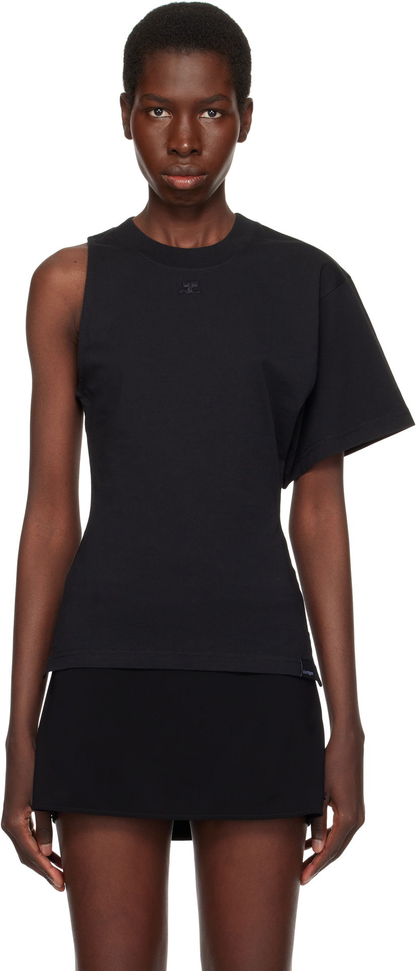 Безрукавка Courrèges Courrèges Scuba One-Sleeve T-Shirt чорний | 225JTS201JS0107
