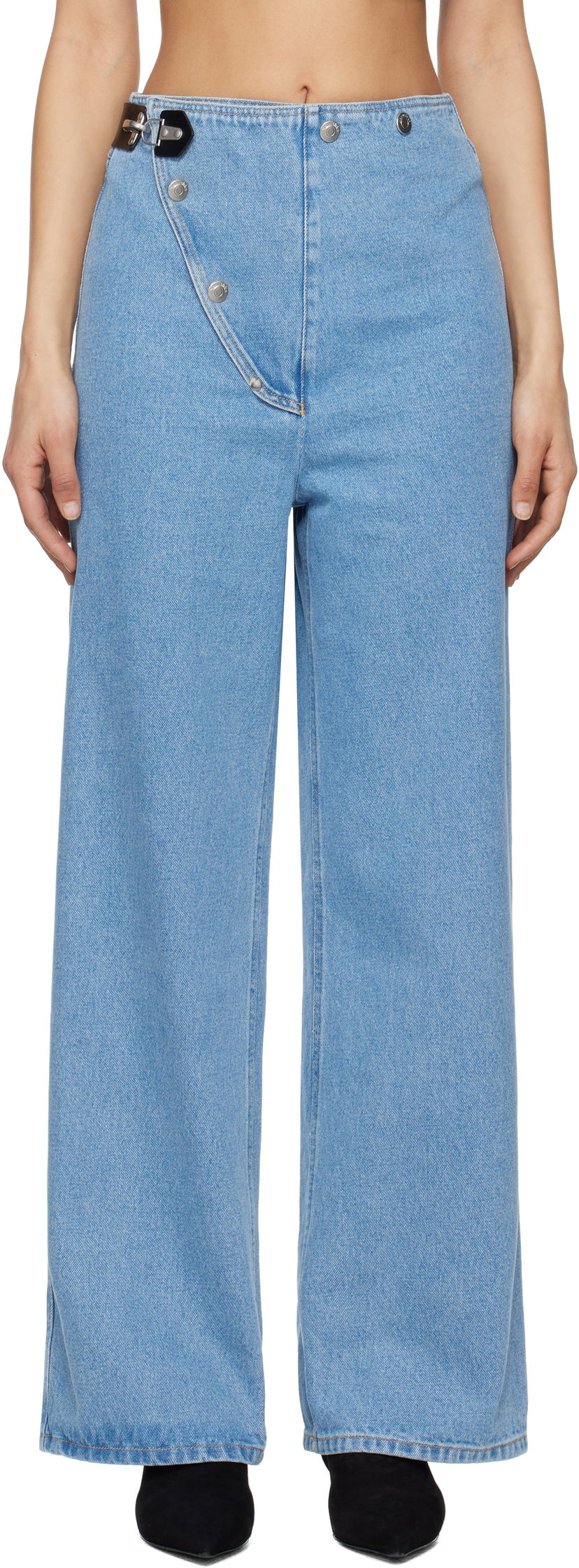 Джинси Nanushka Nanushka Makena Wide Leg Jeans Синій | NW25RSPA09353