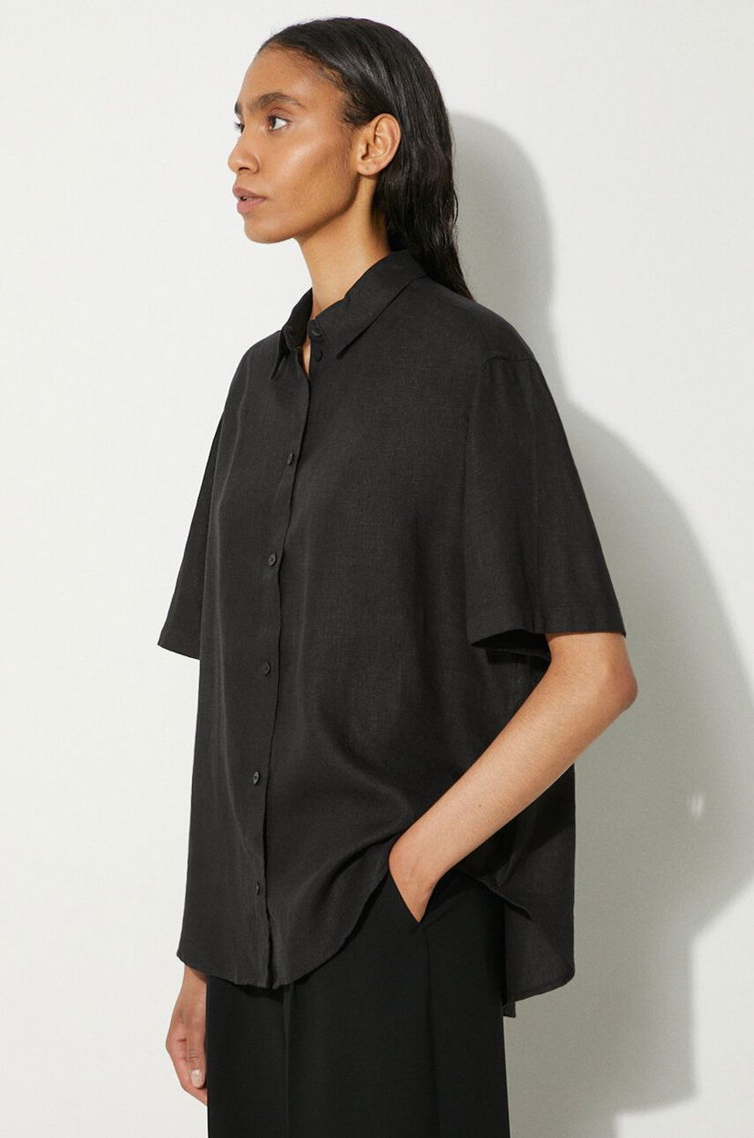 Сорочка Samsoe Samsoe Samsoe Samsoe Salarika Relaxed Linen Shirt чорний | F24200081