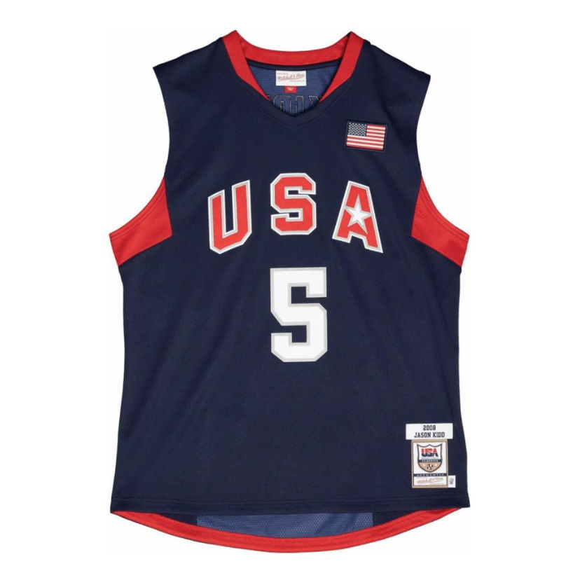 Безрукавка Mitchell & Ness Mitchell & Ness USA Basketball #5 Jersey темно-синій | AJY44384-USA08JKINAVY