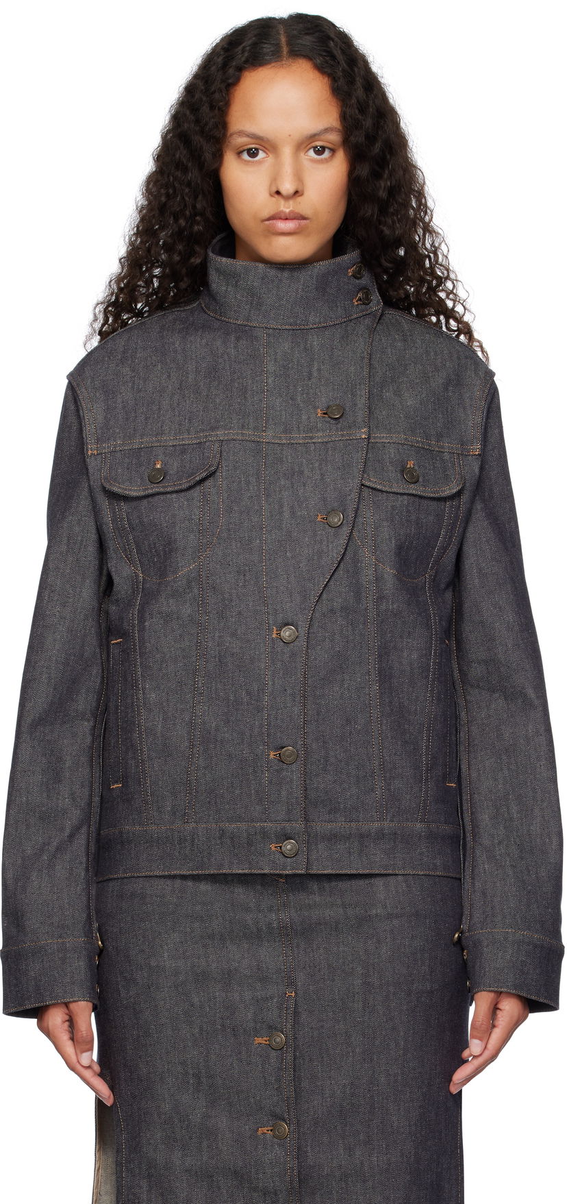 Куртка Courrèges Motorcycle Denim Jacket Синій | 424DBL217DE0035