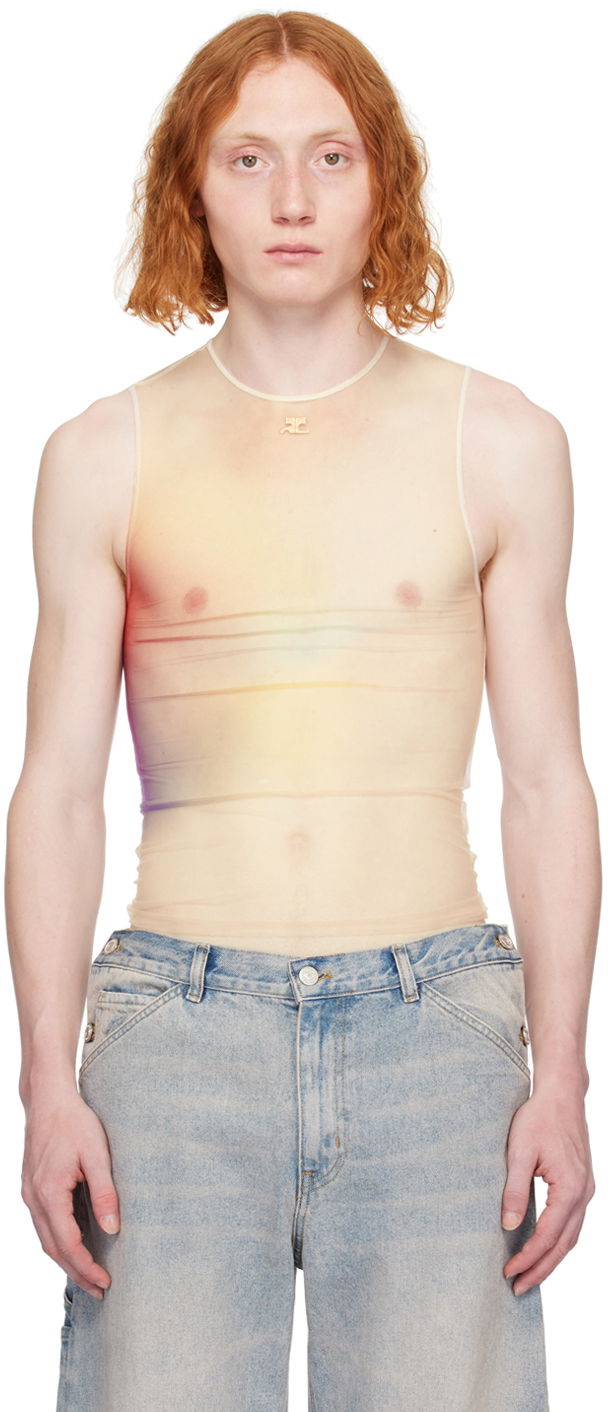 Безрукавка Courrèges Aura Semi-Sheer Tank Top бежевий | 124JTO088PR0059