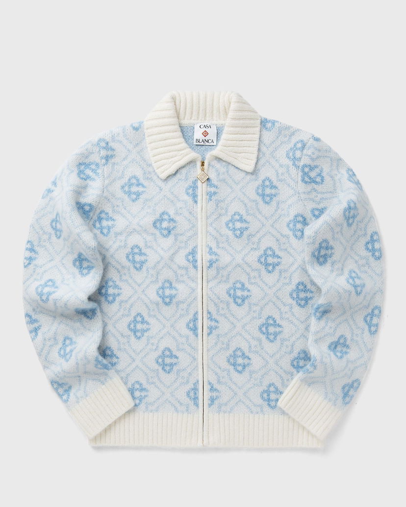 Cветр Casablanca Monogram Zip-Up Knit Sweater Синій | MPF25-KW-1005-01
