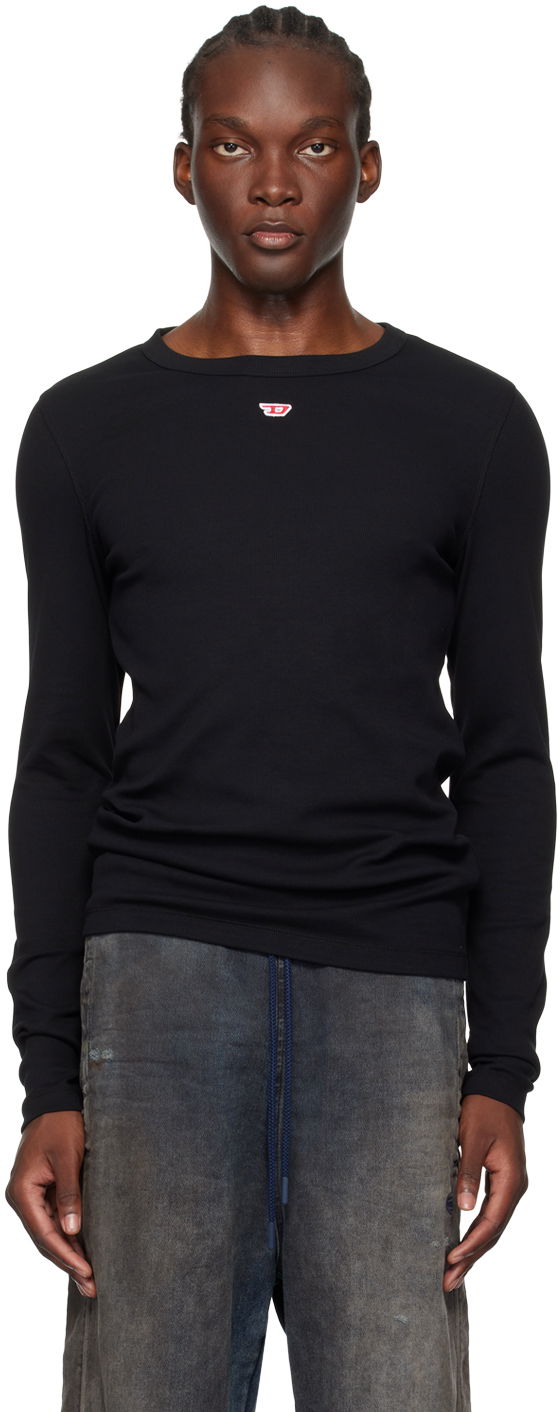Футболка Diesel Long Sleeve Ribbed T-Shirt чорний | A14951-0EJAI-9XX
