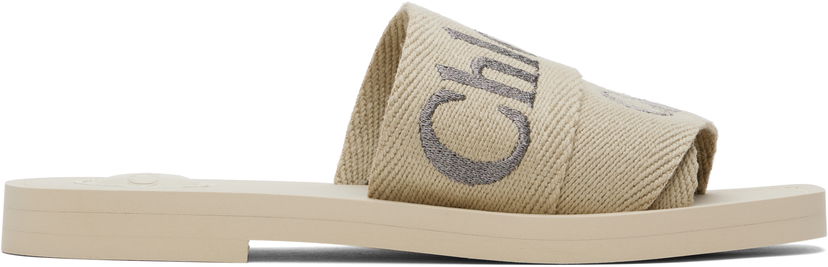 Догляд за взуттям CHLOÉ Chloé Woody Logo Slides бежевий | CHC25S188QT
