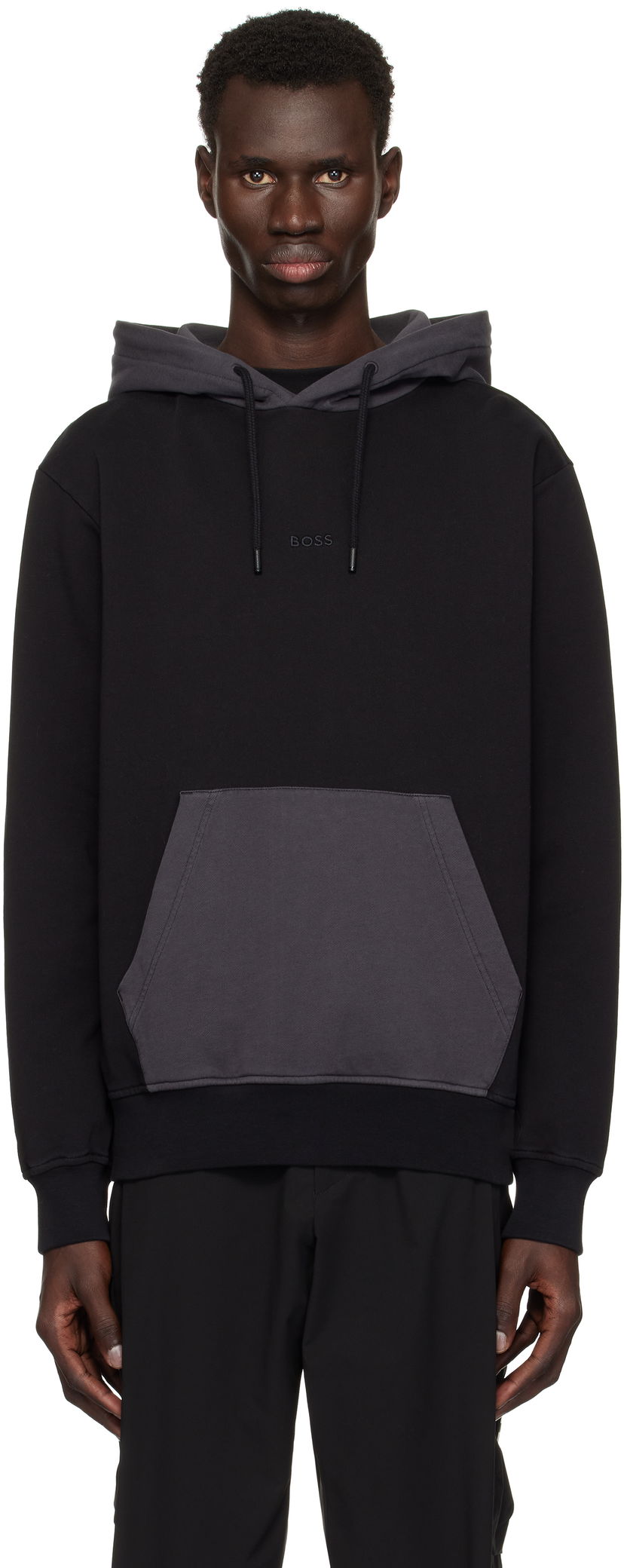 Світшоти BOSS BOSS Embroidered Logo Hoodie чорний | 50531418