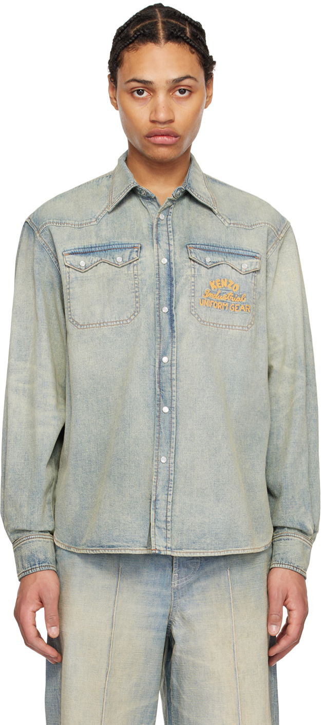 Сорочка KENZO Verdy x Drawn Varsity Denim Shirt Синій | FE55DC4136E8