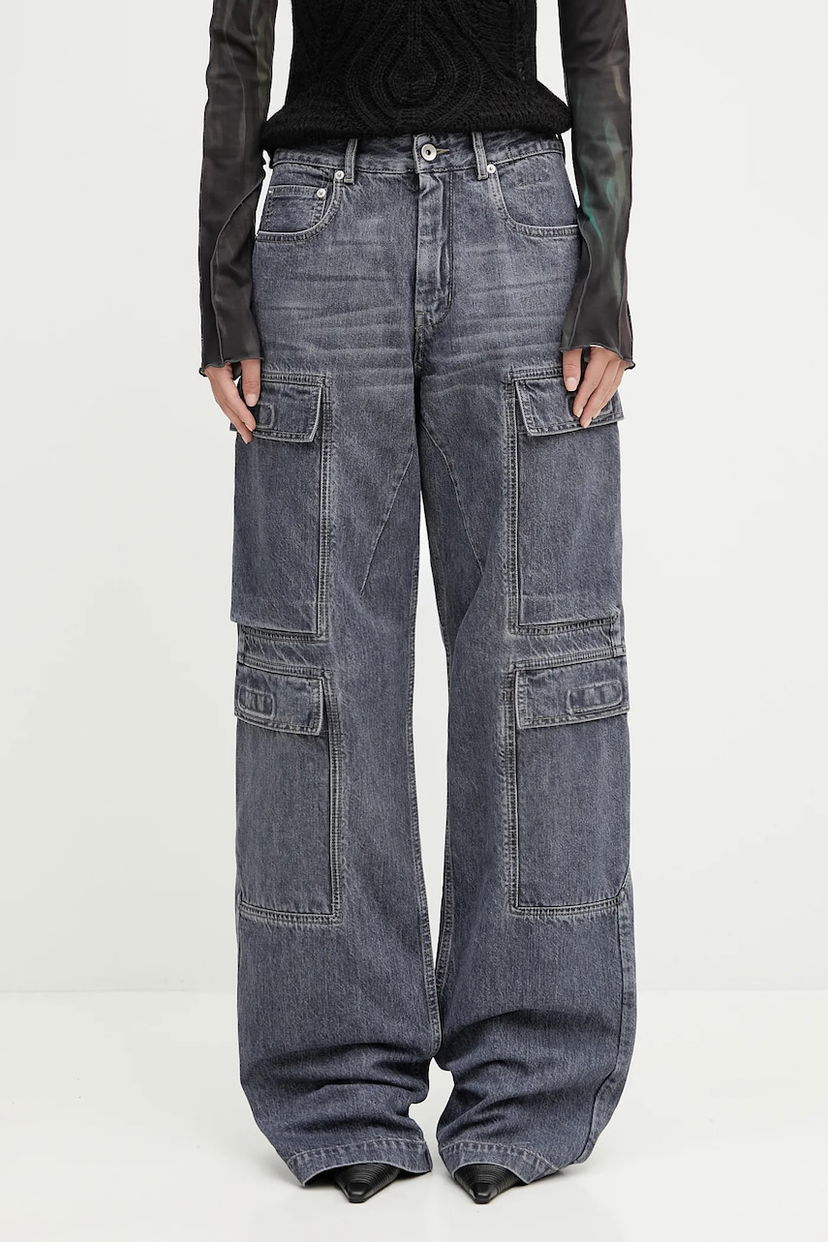 Джинси Rick Owens Rick Owens DRKSHDW Double Cargo Medium Waist Jeans Сірий | DS02E7308.DGY