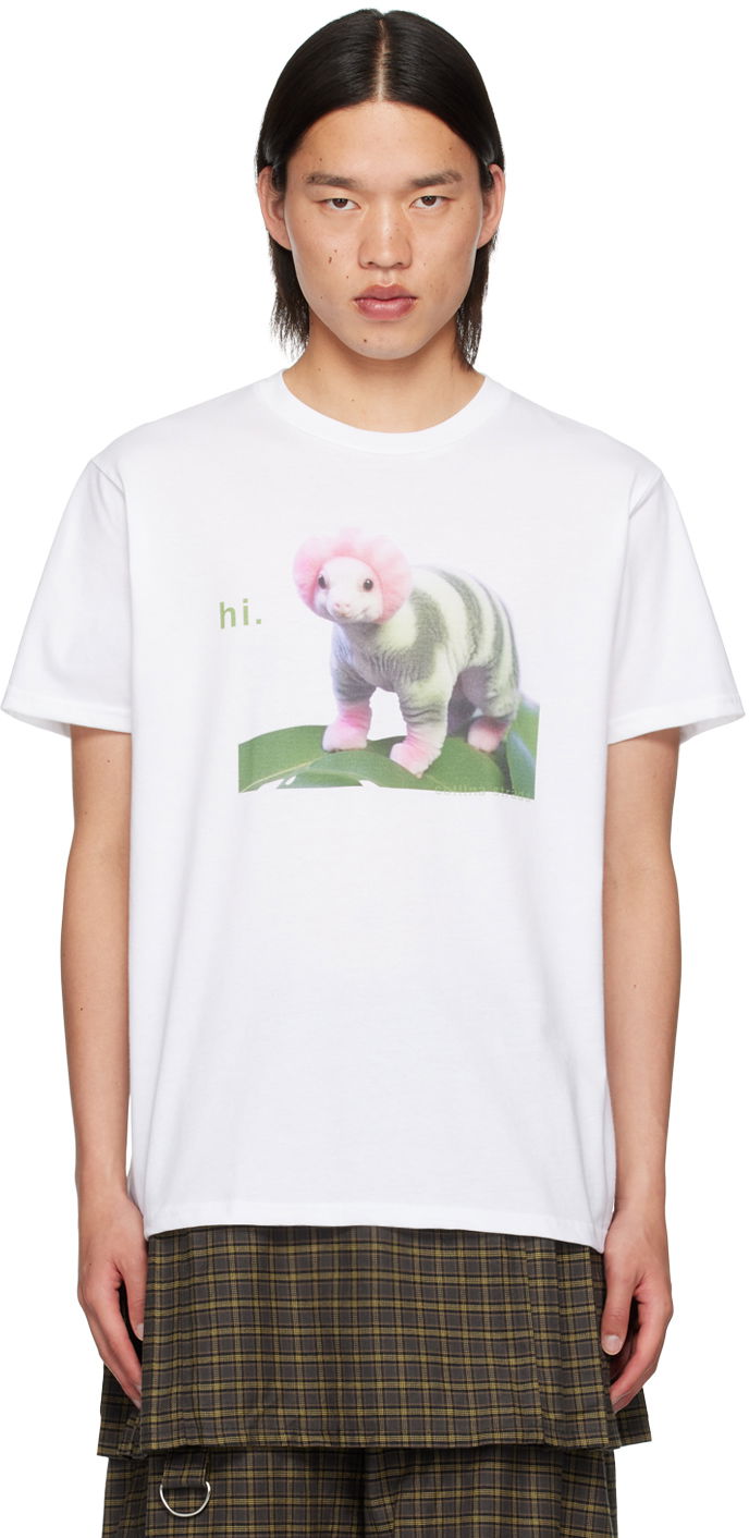 Футболка Collina Strada Collina Strada 'Hi.' Graphic T-Shirt білий | XX3203