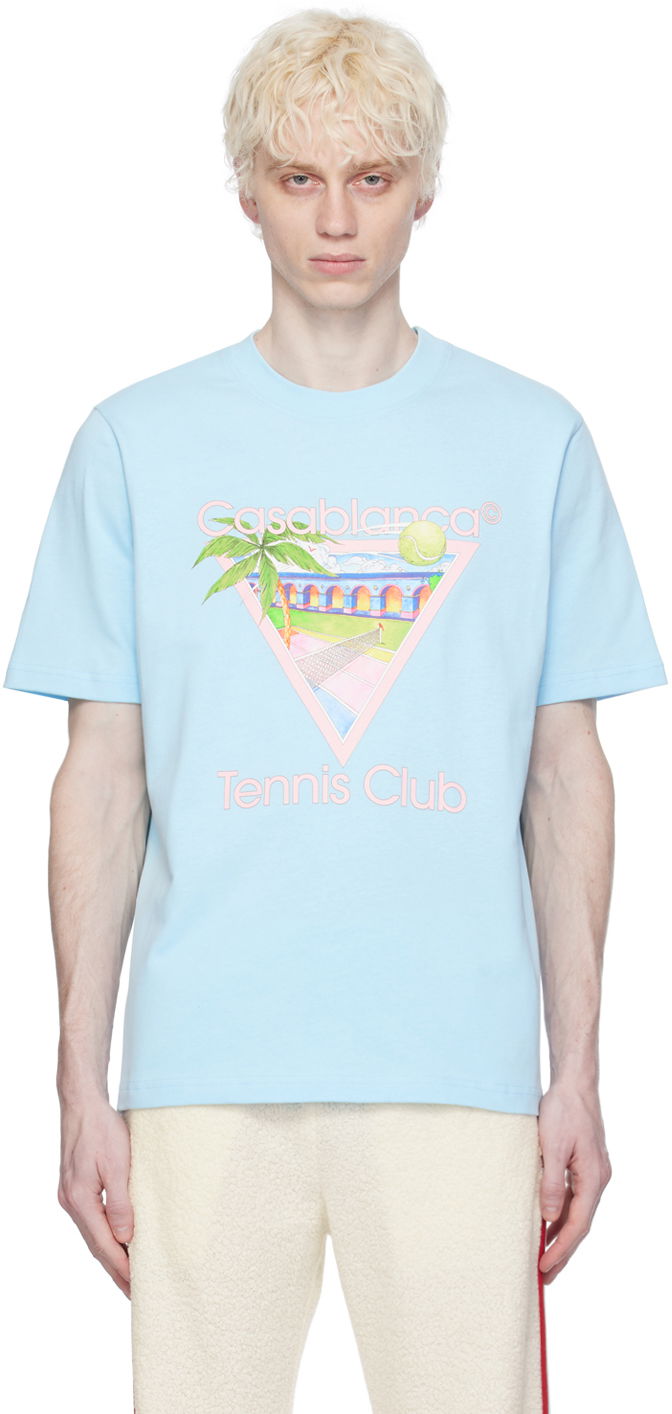 Футболка Casablanca SSENSE x 'Tennis Club' Icon T-Shirt Синій | MPS24-JTS-001-04