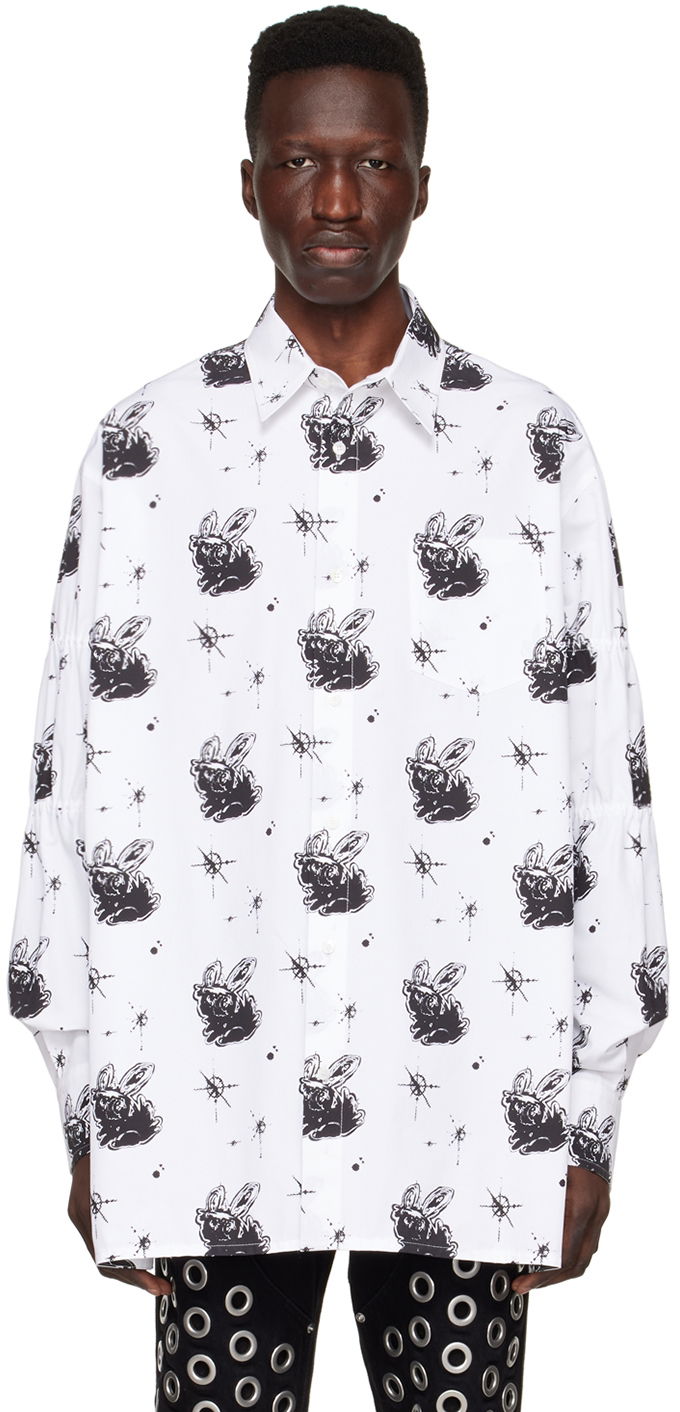 Сорочка We11done Printed Cotton Shirt білий | WD-BL1-22-142-M-WH