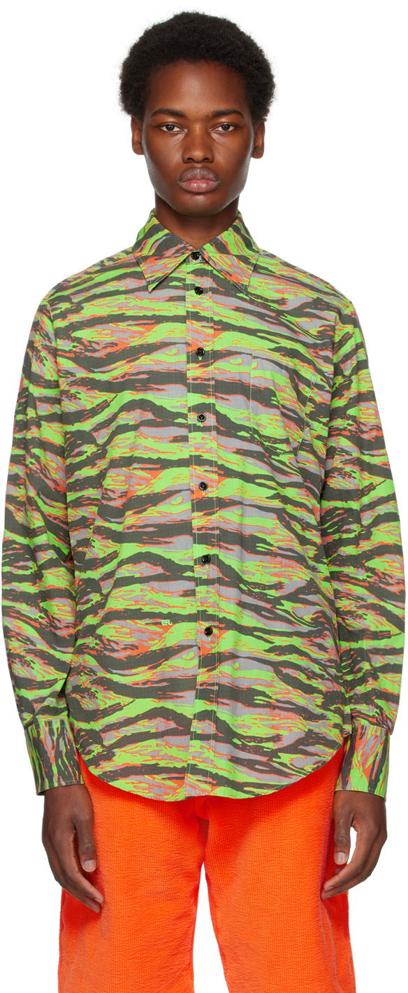 Сорочка ERL Abstract Print Long Sleeve Shirt Зелений | ERL06B005