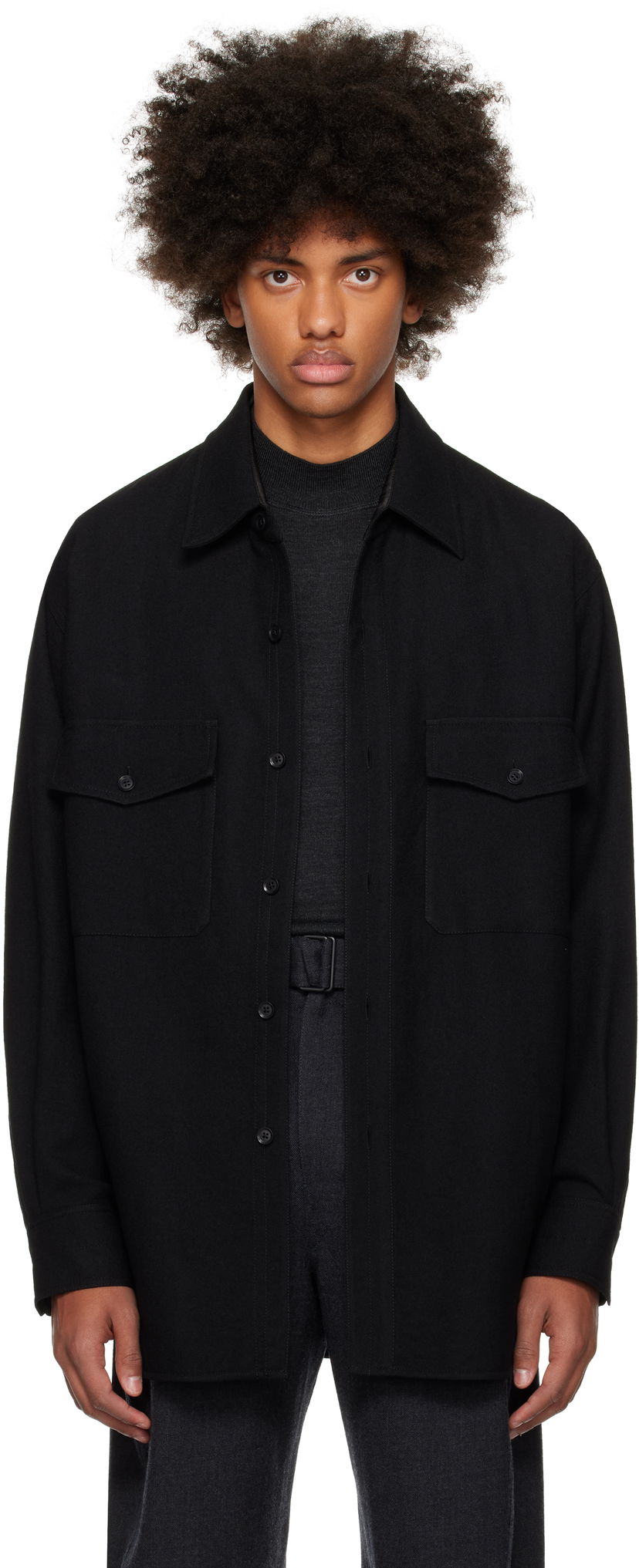 Сорочка LEMAIRE Lemaire Two Pockets Overshirt чорний | OV1001 LF608