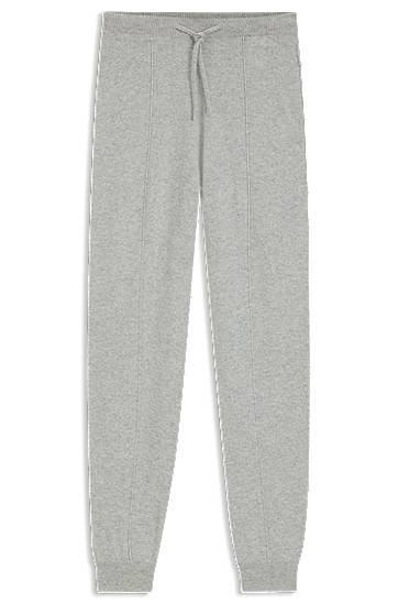 Спортивні штани BOSS Cashmere Drawstring Tracksuit Bottoms with Cuffed Hems and Front Seams Сірий | 50547858, 0