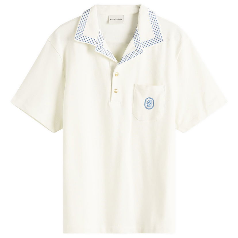 Сорочка поло Drôle de Monsieur Checkerboard Pique Polo Shirt, Size Large білий | G-PL144-CO162-OW