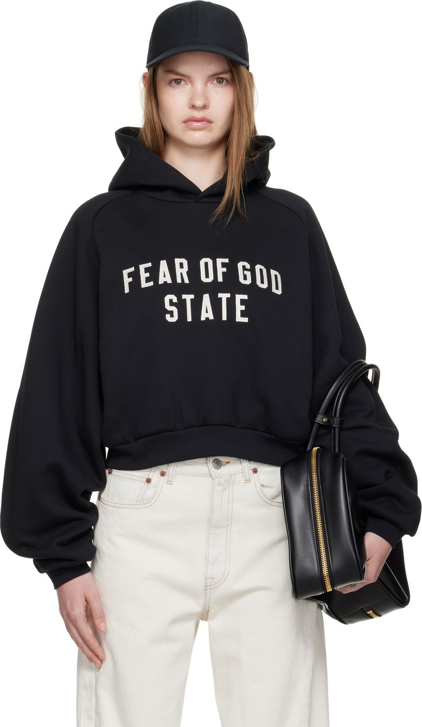 Світшоти Fear of God Fear of God ESSENTIALS Fleece Raglan Hoodie чорний | 192SP257820FW