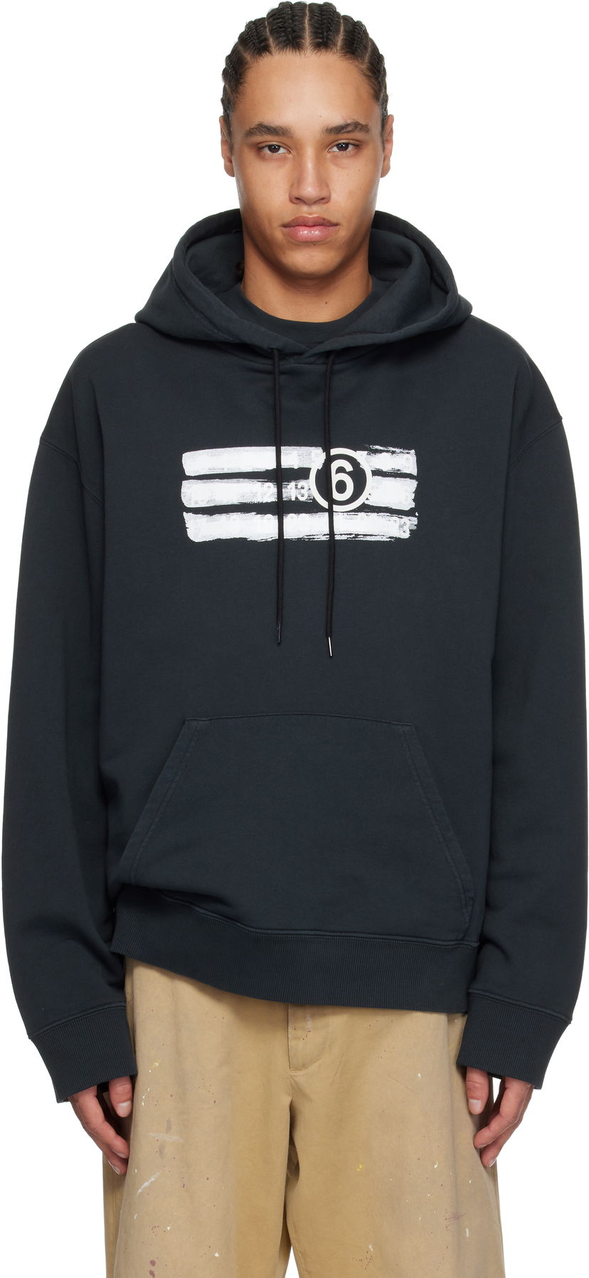 Світшоти Maison Margiela MM6 Maison Margiela Printed Logo Hoodie чорний | SH2GU0020 M25004