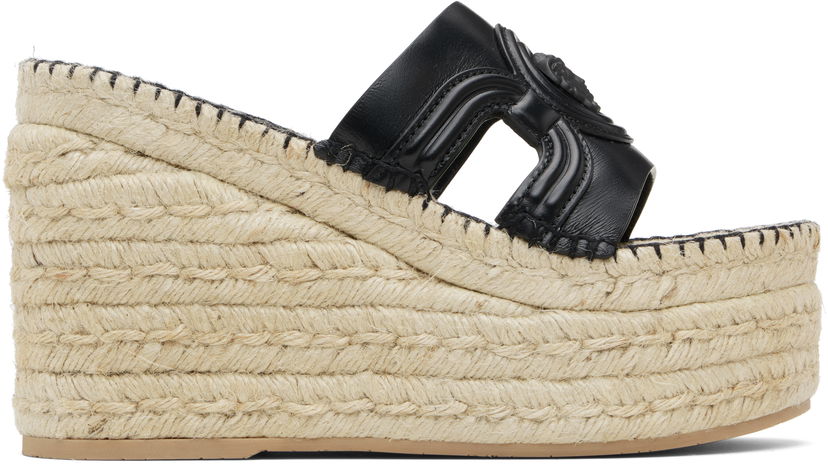 Кросівки та взуття Versace Versace Medusa Platform Espadrilles Wedges чорний | 1017852_DVT2P_1B000