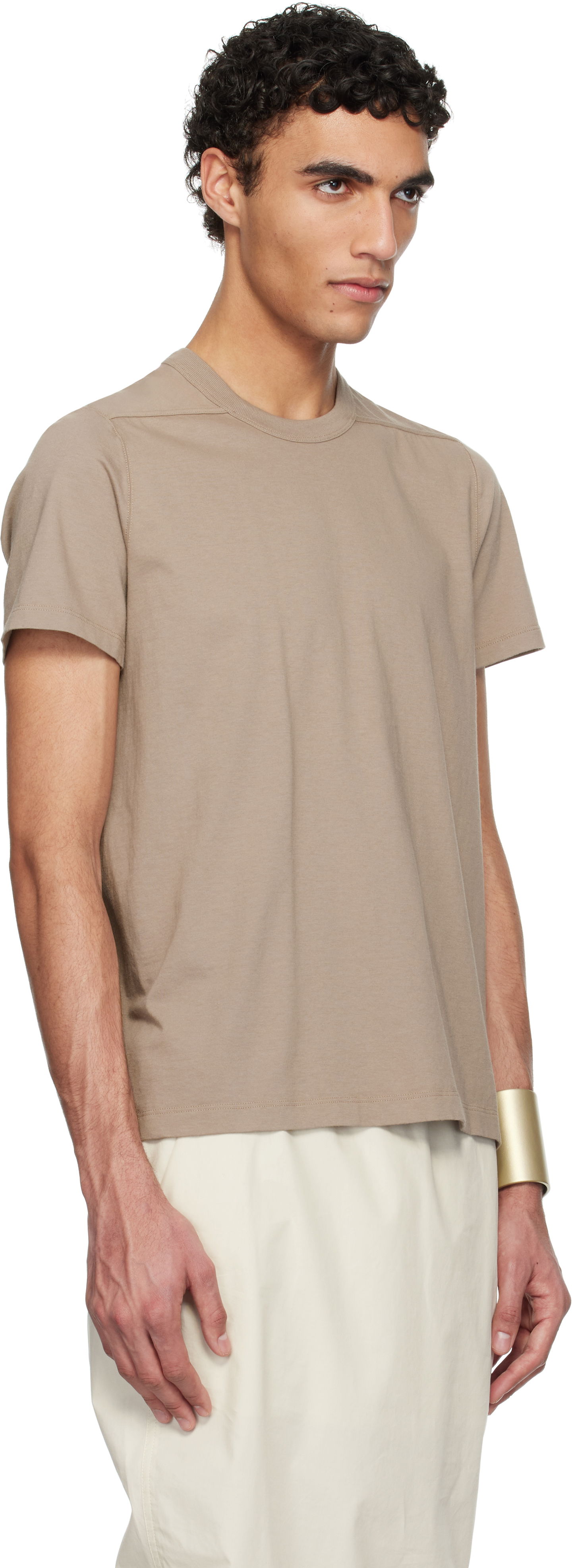 Футболка Rick Owens Rick Owens Hollywood Level T-Shirt Коричневий | RU01E5265 JA, 1