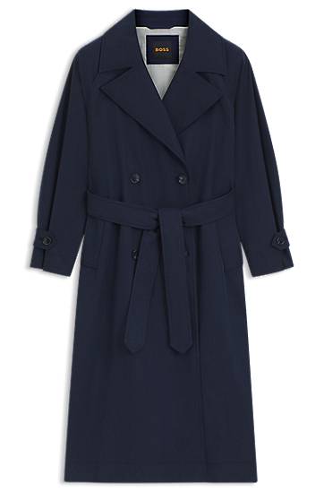 Тренчкот BOSS BOSS Peached Fabric Trench Coat темно-синій | 50543216