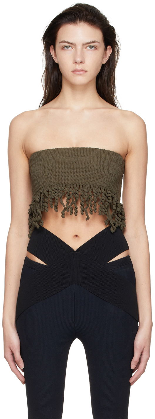 Безрукавка Dion Lee Dion Lee Cotton Fringe Bandeau Зелений | A7572S22