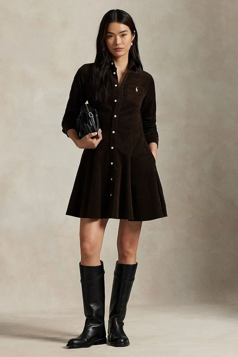 плаття Polo by Ralph Lauren Polo Ralph Lauren Corduroy Mini Shirtdress Коричневий | 211972069