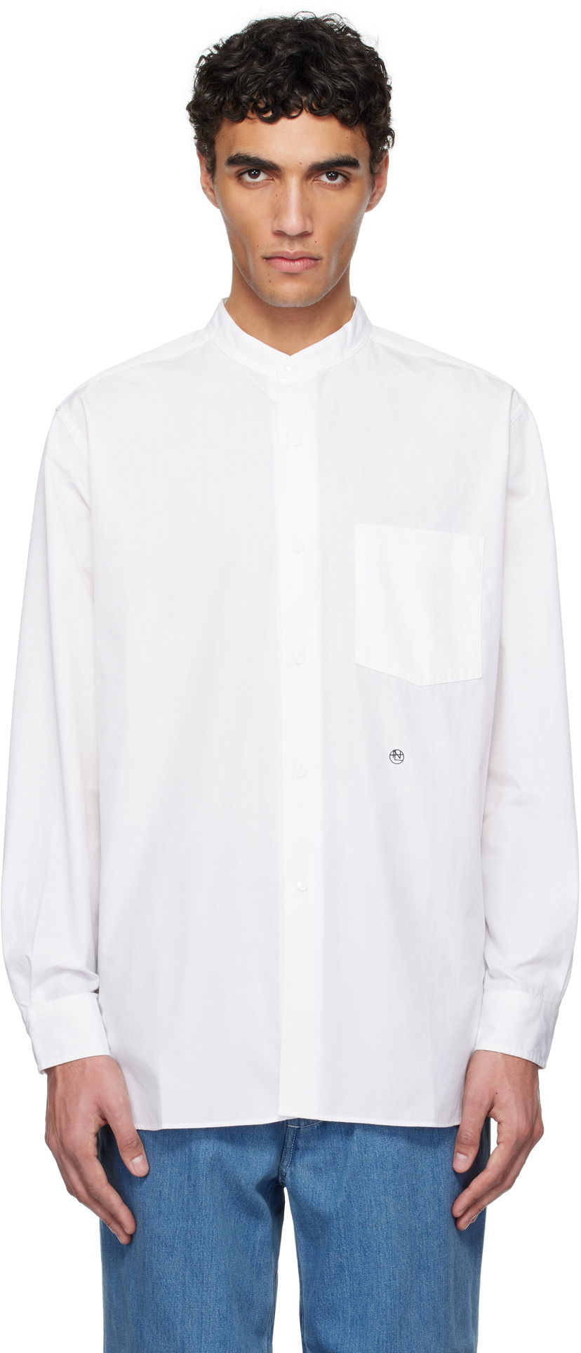Сорочка NANAMICA Nanamica Band Collar Shirt білий | S25SG092U