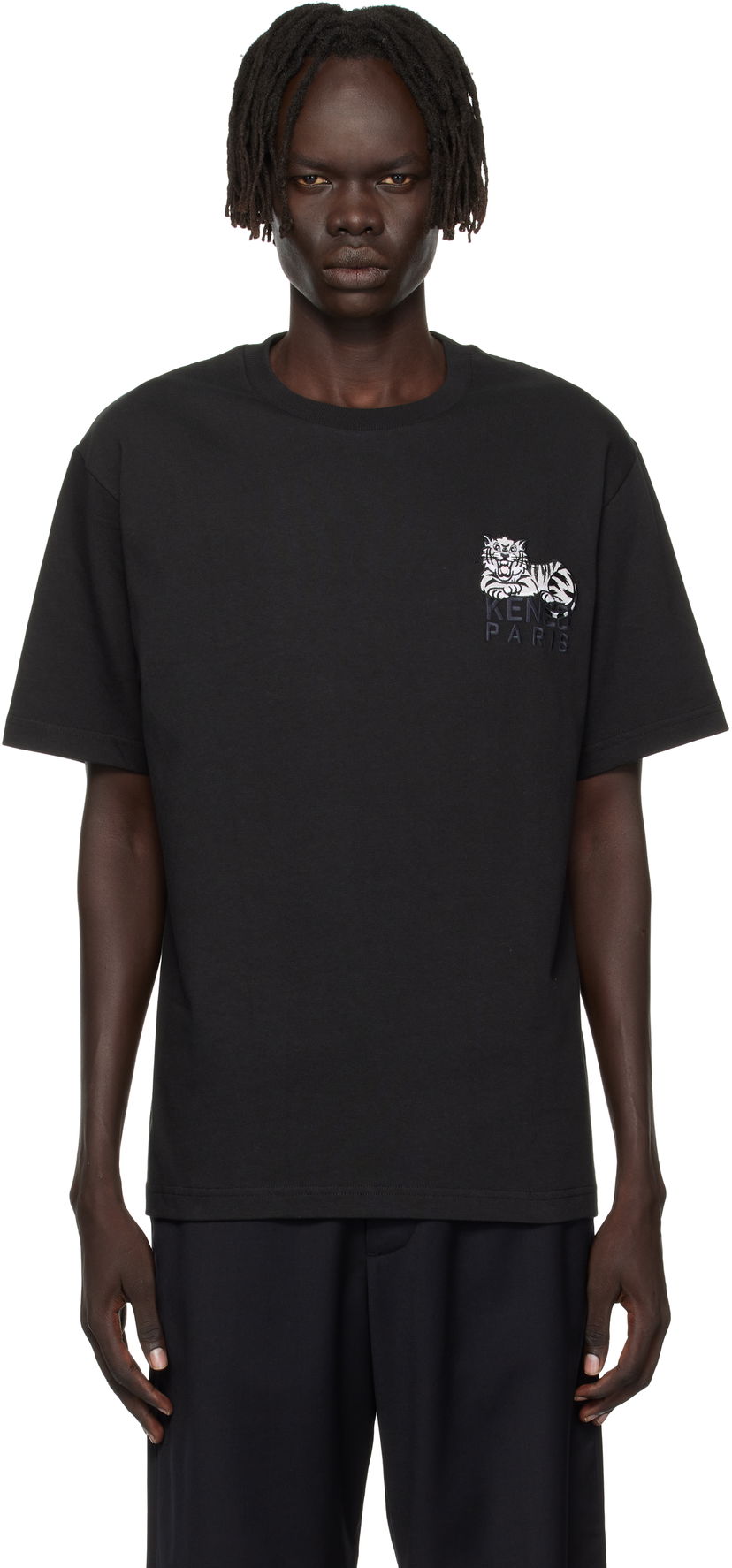 Футболка KENZO Kenzo Paris 'KENZO Happy Tiger' Embroidered T-Shirt чорний | FF65TS2554SI