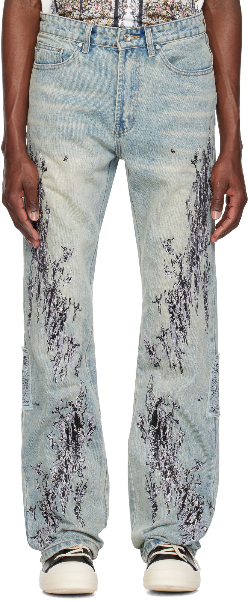 Джинси Who Decides War Who Decides War Scratched Denim Jeans Синій | 1120990009SS25