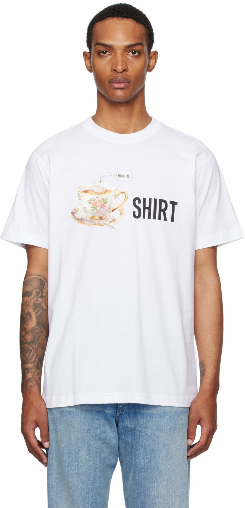 Футболка Moschino Moschino Teacup Graphic Organic Cotton T-Shirt білий | 252ZZ072852411001