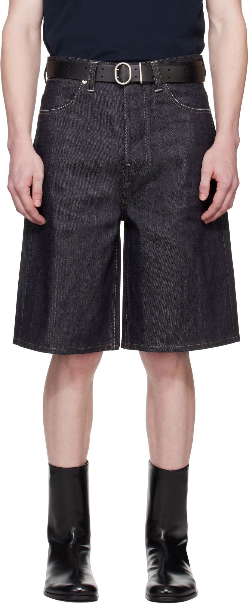 Шорти Jil Sander Jil Sander Raw Denim Shorts Синій | J23KA0110_J45041