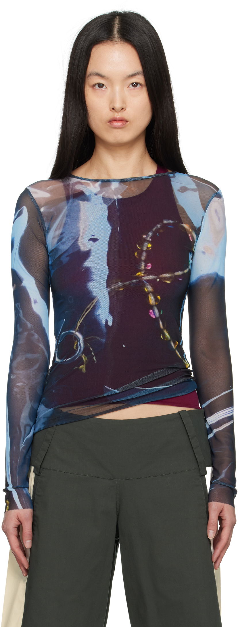 Футболка Serapis Serapis Shining Gem Mesh T-Shirt Різнокольоровий | SS25_ TT_1T